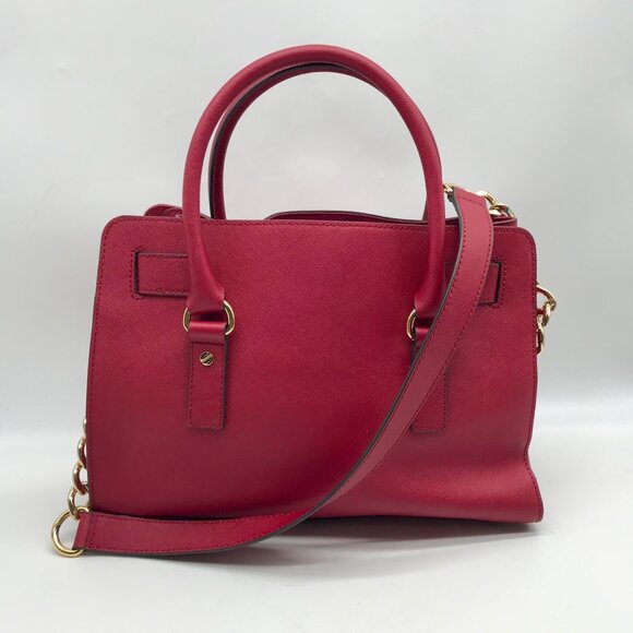 Michael Kors Red Saffiano Leather Hamilton Tote - Picture 2 of 10